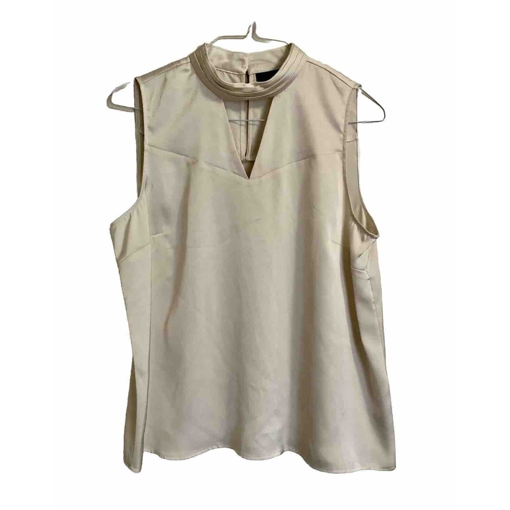 Halogen Choker Cut Out Sleeveless Blouse Large